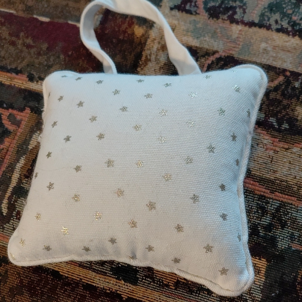 Tooth Fairy Decorative Pillow Hanging - Blue & White With Pocket - Picture 2 of 3